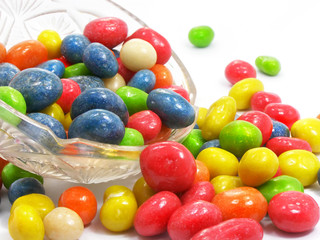 group of coloured sweet candies isolated over white