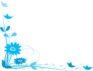 Blue Floral Vector Background
