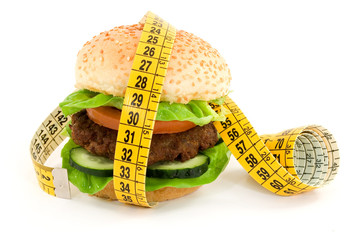 hamburger with meter diet concept