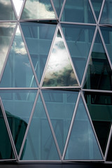 Geometric pattern maked by skyscrapper windows