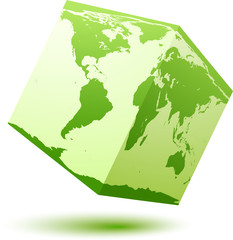 Planète terre carrée verte