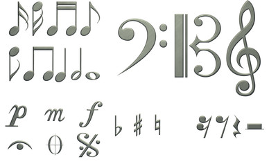Musical Notation - Brushed Steel