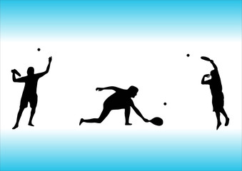 illustration of three tennis players