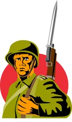 Poster Im Rahmen Soldat mit Bajonett © patrimonio designs