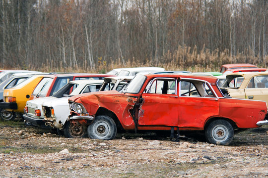 The old broken cars