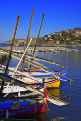 Fototapeta premium roussillon : côte vermeille,collioure, bateaux dans le port