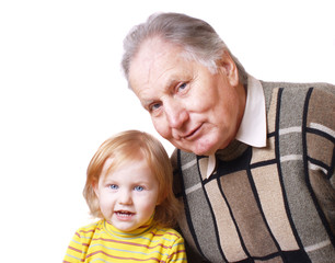 grandfather with baby