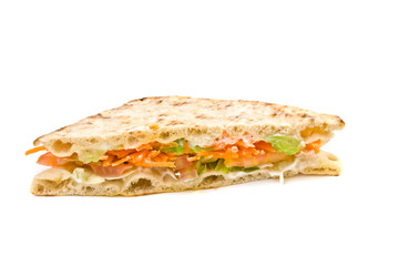 healthy vegetables  sandwich on white background