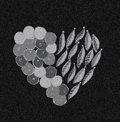 Cuore monetine spugnato