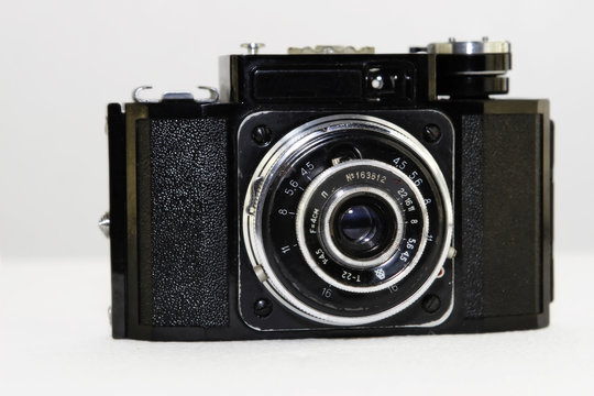 black retro photocamera