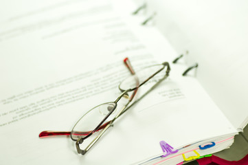 Office file and glasses