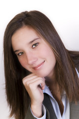 Fototapeta premium Attractive businesswoman shows confidence in her portrait