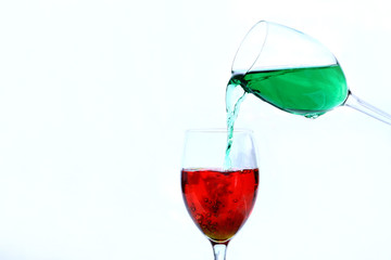 Red/Green Glass Pour