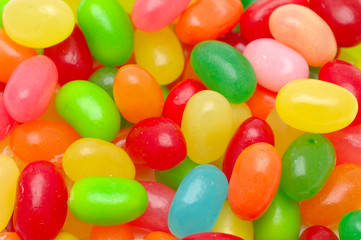 Close up of multi color jelly beans background