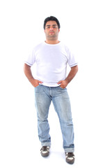 Man using Casual Clothes on white .