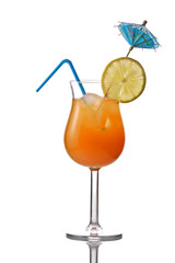 Cocktail drink isolated against white background
