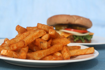 French Fries and Hamburger