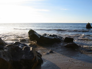 bord de mer au coucher du soleil