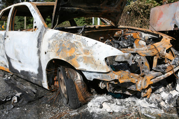 Car wreck - dumped and burned