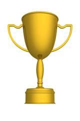 Gold cup of the winner. the 3D  image.