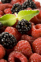 red raspberries and blackberries texture