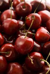 red cherries texture and close up