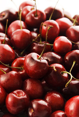 red cherries texture and close up