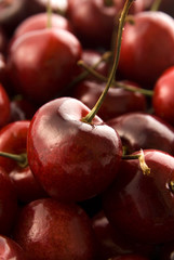 red cherries texture and close up
