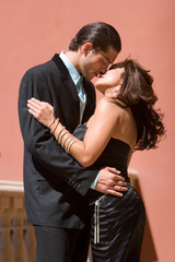 Happy attractive couple kissing