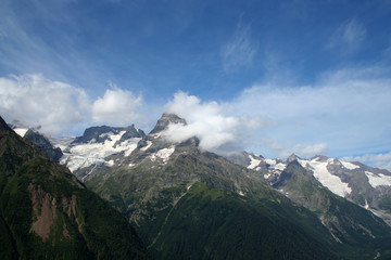 mountain landscape. Dombai, Caucasus, Russia.