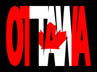 Fototapeta premium Ottawa with Canadian flag