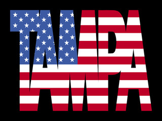 Tampa text with flag
