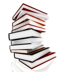 colored books isolated on white