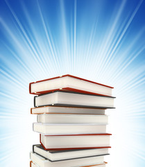 colored books on abstract background