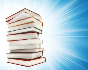 colored books on abstract background