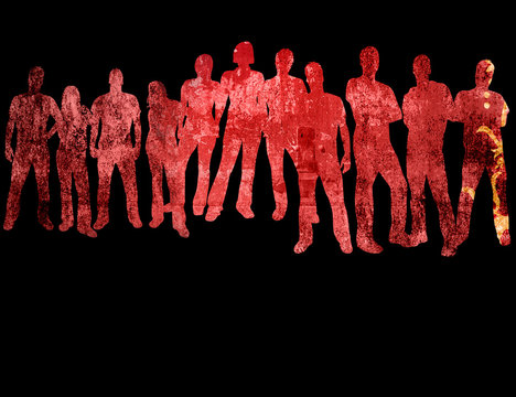 textures style of people silhouettes 