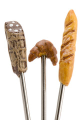 object on white - kitchen utensil - dessert fork