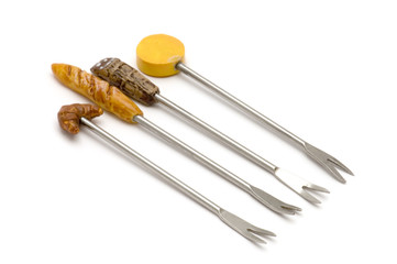 object on white - kitchen utensil - dessert fork