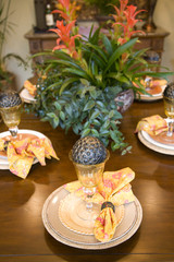 Luxury home dining table with modern decor.