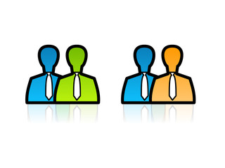 Icon Geschäftsmänner, BlauGrün, BlauOrange