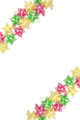 Plenty of colorful bows on a white background