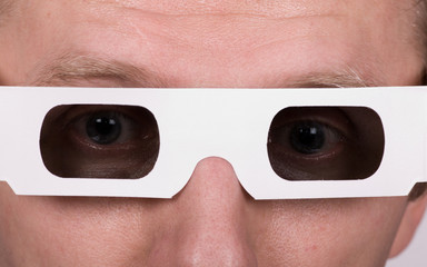 portrait of man with 3D eyeglasses