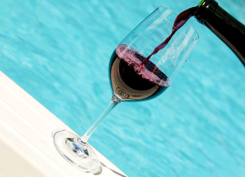 Red Wine By The Pool