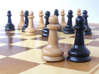  team of pawns with two leaders
