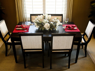 Dinning table setting in home