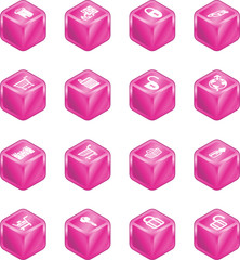 Security and E-Commerce Cube Icon Set Series