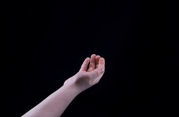 small child rising right hand