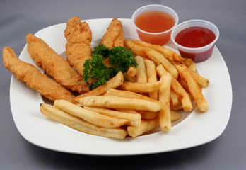 chicken strips and fries