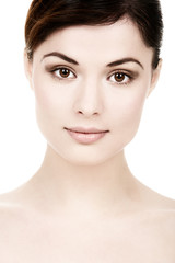 Fototapeta premium Beautiful young woman. Isolated over white background.