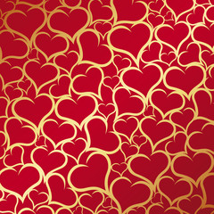 Gold hearts background